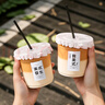 CLITON一次性奶茶杯咖啡杯透明帶蓋冷飲杯家用商用塑料杯500ml*20套 曬單實(shí)拍圖