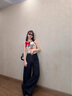 京多夢(mèng)美式深藍寬松闊腿牛仔褲女2025秋季新款時(shí)尚高腰顯瘦垂感拖地褲子 深藍色 M （98-106斤） 曬單實(shí)拍圖