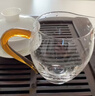 蘇氏陶瓷（SUSHI CERAMICS）無(wú)鉛水晶玻璃公道杯加厚底茶海鷹嘴公杯 黃色手柄 曬單實(shí)拍圖