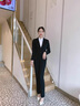 汐蔓嬌小西裝外套女職業(yè)裝秋冬季長(cháng)袖套裝正裝大學(xué)生酒店銀行西服工作服 帶蓋西裝 L 碼(建議100-110斤) 曬單實(shí)拍圖