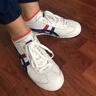 Onitsuka Tiger鬼?；⒎夹荒_蹬懶人鞋泰格男鞋女鞋老虎板鞋經(jīng)典款真皮阿甘鞋 白藍金《帆布鞋》 44 曬單實(shí)拍圖