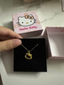 京越隆足金999哈嘍 Kitty吊墜 黃金KT貓框蝴蝶結吊墜女項鏈送女友禮物 黃金小版鏤空貓約0.7-0.8g+18K金O項鏈 曬單實(shí)拍圖
