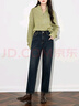 初語(yǔ)寬松小腳褲子弧形牛仔褲女2024秋冬抓絨保暖顯瘦百搭老爹褲 藍黑色 29 曬單實(shí)拍圖