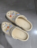 名創(chuàng)優(yōu)品（MINISO）洞洞鞋男女夏季外穿涼鞋防滑厚底踩屎感包頭涼拖鞋 卡其+海洋星星 曬單實拍圖