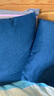 皮爾卡丹（pierrecardin）抱枕靠墊 純色亞麻沙發(fā)抱枕靠墊套加厚仿亞麻 搪瓷藍 45*45cm 曬單實(shí)拍圖