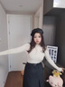班尼路毛衣女針織打底衫女裝2025秋冬季新款內搭上衣服半高領(lǐng)t恤女 酒紅#純色 M 曬單實(shí)拍圖