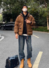羅蒙男士棉服男款冬季新款2025棉衣加厚防寒羽棉絨服保暖寬松棉襖外套 焦糖色 XL 【推薦130-150斤/170-180cm】 曬單實(shí)拍圖
