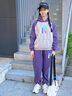 G.DUCKKIDS女童春秋裝套裝2024新款中大童女孩童裝兒童衛(wèi)衣運(yùn)動(dòng)服秋冬兩件套 字母R連帽套裝-紫色 140cm 曬單實(shí)拍圖