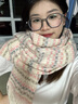viney圍巾女冬季2025新款彩虹格子圍脖加厚保暖披肩生日禮物送女友老婆 奶白-高端禮盒裝 曬單實(shí)拍圖