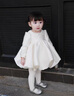 G.DUCKKIDS女寶寶周歲公主裙生日禮服花童婚紗蓬蓬裙2025春秋新款高端連衣裙 米白色 80 cm 曬單實(shí)拍圖