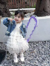 G.DUCKKIDS小黃鴨童裝女童春秋牛仔裙子套裝兒童春季連衣裙寶寶蛋糕公主裙 蛋糕裙 100 (建議90-98cm 2-3周歲） 曬單實拍圖