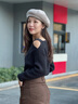 Siggi和紙羊毛貝雷帽女秋季羊毛混紡帽子日系復古法式畫(huà)家帽子 曬單實(shí)拍圖