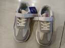 回力（Warrior）女童鞋春秋款兒童運動(dòng)鞋休閑透氣跑步鞋WZ(CL)-1027 米/灰/紫35 曬單實(shí)拍圖