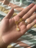 中國黃金愛(ài)心黃金項鏈女2025新款足金吊墜七夕情人節禮物送女友老婆生日 京速達-足金鑲玉見(jiàn)你吊墜 贈925銀鏈 曬單實(shí)拍圖