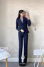 蕓蕁休閑西裝女2025新款黑色西裝外套女新款時尚氣質(zhì)小個子西服上衣女 藏藍西裝(西褲+西裙)+白色襯衫 S (適合80~89斤) 曬單實拍圖