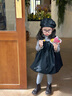 班喜迪女童連衣裙春裝2026新款洋氣時(shí)髦兒童背帶裙套裝春秋女寶寶公主裙 黑色 90 曬單實(shí)拍圖