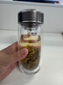 希諾抗菌玻璃杯雙層透明水杯男士高檔泡茶杯子XN-1926中閃銀灰 370mL 曬單實(shí)拍圖