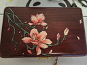 夢(mèng)佳家畫(huà)（MEJJHUA）血檀木實(shí)木首飾盒訂婚彩禮盒珠寶五金手飾收納盒精致高檔結婚禮物 【玉蘭花開(kāi)】卡其色內襯 曬單實(shí)拍圖