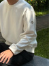 DESCENTE迪桑特ESSENTIAL系列男士針織套頭衫寬松休閑衛衣秋新品 WT-白色 XL (180/100A) 曬單實(shí)拍圖