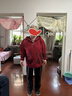 俞兆林（YUZHAOLIN）胖媽媽春秋裝厚外套洋氣高貴女士毛呢上衣紅色春秋開(kāi)衫中老年女裝 紅色 4XL 建議145-155斤 曬單實(shí)拍圖
