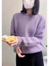 紅蜻蜓毛衣女2025年新款女裝長(cháng)袖針織衫女士上衣套頭線(xiàn)衣打底衫t恤 紫色 均碼 （推薦80-130斤） 曬單實(shí)拍圖