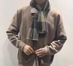 SCOTT GOOSE圍巾男士秋冬防寒保暖百搭英倫風(fēng)披肩感圍脖女情侶送生日禮物 淺灰色-防寒保暖 曬單實(shí)拍圖