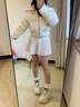 雪中飛（SNOWFLYING）雪地靴女冬季加絨加厚保暖靴子戶外防滑防水皮面東北大棉鞋情侶款朋克白【旗艦款】38 【標(biāo)準(zhǔn)運(yùn)動(dòng)鞋碼】 曬單實(shí)拍圖