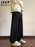 JEEP SPIRIT吉普褲子男士休閑褲男春秋季寬松直筒運(yùn)動(dòng)衛(wèi)長(zhǎng)褲 黑色 3XL 曬單實(shí)拍圖