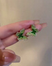 KRISTEN JUDI綠色蝴蝶耳環(huán)女銀針耳飾甜美耳釘小眾輕奢高級感合成水晶七夕禮物 金色實(shí)用生日禮物送女友老婆閨蜜 曬單實(shí)拍圖