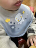 ZOZX德國寶寶吃飯圍兜輔食硅膠防水超軟兜兜兒童小孩喂飯口水圍嘴飯兜 蘋(píng)果兔+太空熊【2個(gè)裝】 曬單實(shí)拍圖