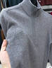 老人頭（LRT）半拉鏈立領(lǐng)純羊毛衫男冬季加厚保暖男士毛衣休閑高領(lǐng)中年針織衫潮 AB83733灰色 XL 曬單實(shí)拍圖