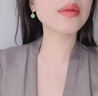 QPQK復古和田玉耳夾女士耳環(huán)無(wú)耳洞新款耳飾高級感翡翠耳墜送媽媽禮物 金青玉耳夾 10mm 曬單實(shí)拍圖