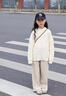 卡兔藍(lán)貓（KATULANMAO）女童秋冬糯米褲2024新款兒童直筒闊腿褲女大童加絨褲子冬季初中生 燕麥色秋冬加絨款 160cm 曬單實拍圖