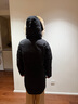 君羽戶外羽絨服男中長款男士800蓬工裝服派克服加厚防水鵝絨服D52071 黑色-男女款 XS 推薦女110斤以下/男120斤以下 曬單實(shí)拍圖