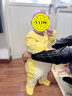 秋冬兒童嬰兒純棉連體衣長(cháng)袖爬服衣服連體衣衣服睡衣 黃色 包手包腳 100cm 曬單實(shí)拍圖