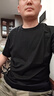 利郎液氨短袖t恤男純色圓領25夏季打底男T恤 黑色 3XL185/100A  曬單實拍圖