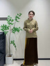 布符旗袍上衣2025年秋季新品寶相花偏襟明線(xiàn)設計手工盤(pán)扣日常百搭 敦煌 S 曬單實(shí)拍圖