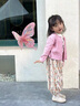 G.duck小黃鴨童裝兒童新款春秋季休閑女童長(cháng)袖開(kāi)衫套裝女寶寶秋裝洋氣 粉紅色三件套 120 (建議105-115cm 4-5.2周歲) 曬單實(shí)拍圖