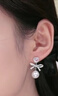 XUPING旭平首飾gdx【飄帶小珠】合金耳釘女生日常送生日情人節(jié)禮物X001135721 蝴蝶結(jié)耳釘 曬單實拍圖