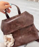 CHARLES&KEITH25秋新品大容量復古通勤繩結雙肩背包七夕禮物CK2-60671790 Distressed Coffee咖啡色 M 曬單實(shí)拍圖