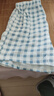 浪莎100%純棉格子睡褲女夏季日系少女棉外穿遛彎褲百搭薄款家居短褲 藍色格紋 2XL 建議140-160斤 曬單實(shí)拍圖