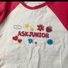 ASK JUNIOR女童長(zhǎng)袖T恤2025秋裝小童字母T恤插肩打底衫 白色 90 曬單實(shí)拍圖