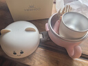 英氏（YEEHOO）寶寶輔食碗餐具不銹鋼兒童碗外出叉勺杯牛奶杯嬰兒碗套裝 粉色 曬單實(shí)拍圖