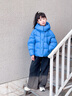 波司登25新款泡芙加厚羽絨服女童短款90絨5A抗菌絨連帽保暖外套 布魯斯藍5A34 130 /64 約 115-130cm 26kg 曬單實(shí)拍圖