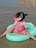 泳樂(lè )寶充氣浮排氣床水上沖浪板沙床戲水板兒童玩具內置按壓充氣 遠航綠 曬單實(shí)拍圖