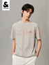 杰克·瓊斯（JACK&JONES）男裝短袖t恤男夏季新款潮流100%純棉休閑半袖T恤男士刺繡純色短袖 C02 倫霧灰 M 175 曬單實(shí)拍圖