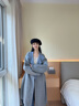 Teenie Weenie小熊女裝毛呢大衣2025年秋季時(shí)髦松弛舒適浴袍款外套 灰色 S 曬單實(shí)拍圖