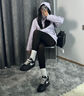 耐克（NIKE）定制球鞋 AirForce1LowWMNS百搭麻繩機械風耐磨低幫板鞋男女黑色 黑色 36 曬單實拍圖