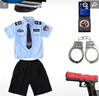 迪士尼（Disney）兒童警常服夏裝短袖套裝男女童小孩衣服警官服小寶寶警訓練演出服 小警察男款七件套黑帽 110 曬單實(shí)拍圖