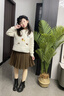 真維斯女童套裝秋季兒童衛衣百褶裙中大童秋裝女孩jk裙春秋學(xué)院風(fēng)童裝 粉 櫻花蝴蝶結+灰 120 曬單實(shí)拍圖